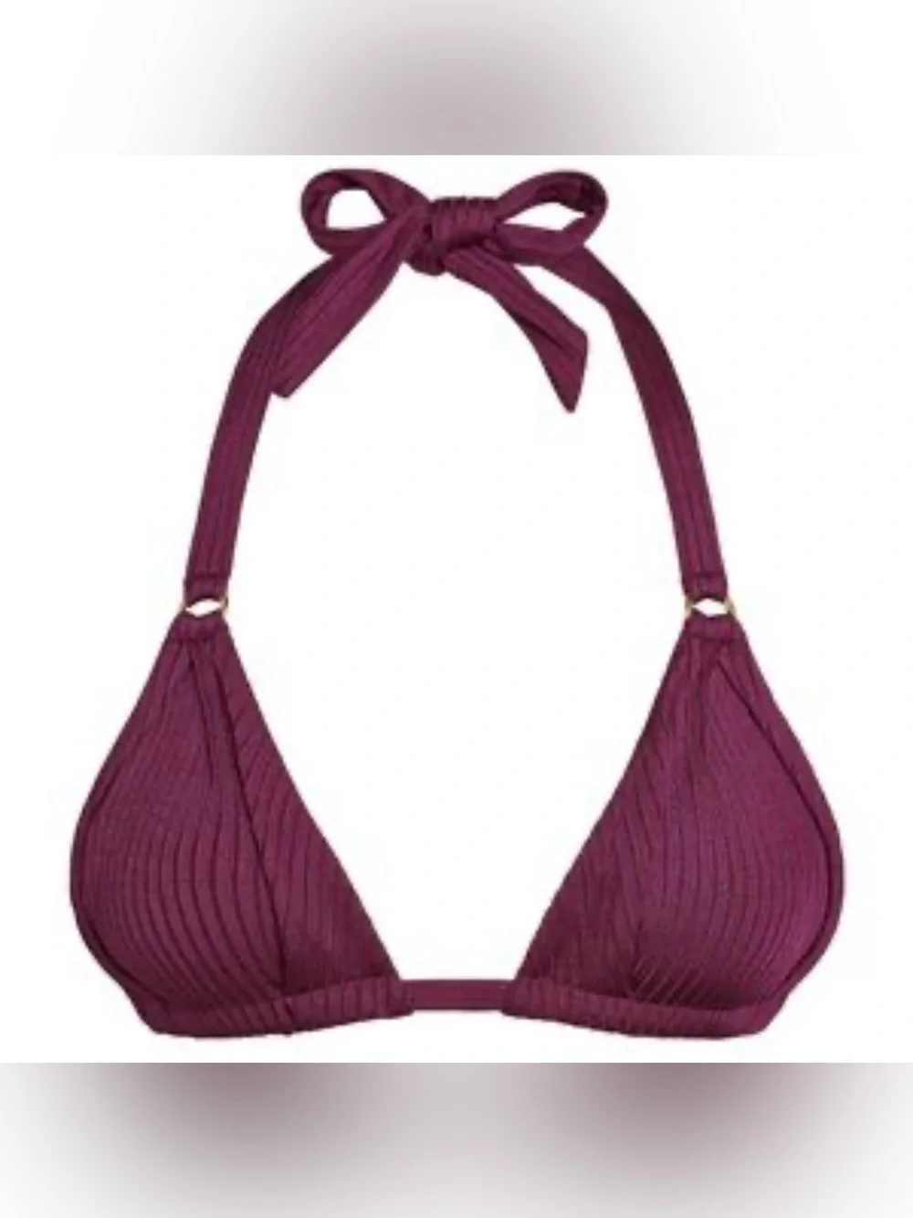 Monday Swimwear ribbed Morocco bikini top in eggplant purple BNWT new VVV XXL